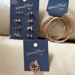 Universal Thread Gold and Silver Earring Set